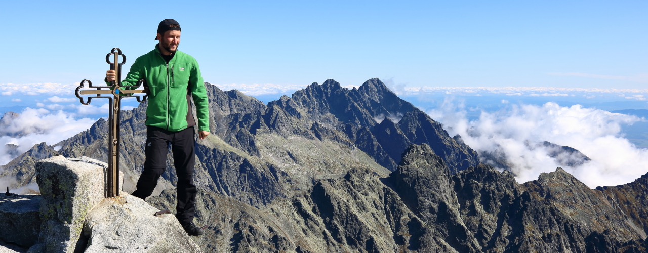 View from the Gerlachovský štít the highest peak of the Tatras